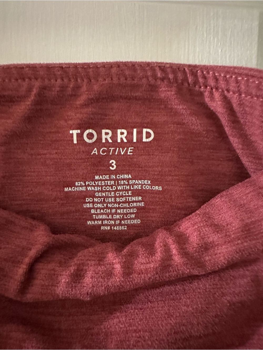 torrid Active Heathered Wine-Red Leggings